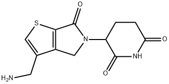 3-(3-(氨甲基)-6-氧代-4,6-二氢-5H-噻吩并[2,3-C]吡咯-5-基)哌啶-2,6-二酮, 2402713-58-8, 结构式