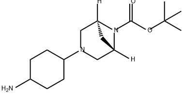 3,6-Diazabicyclo[3.1.1]heptane-6-carboxylic acid, 3-(trans-4-aminocyclohexyl)-, 1,1-dimethylethyl ester Structure