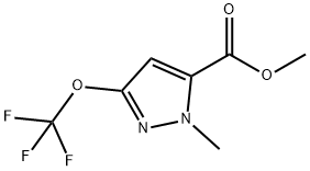 1H-Pyrazole-5-carboxylic acid, 1-methyl-3-(trifluoromethoxy)-, methyl ester 化学構造式