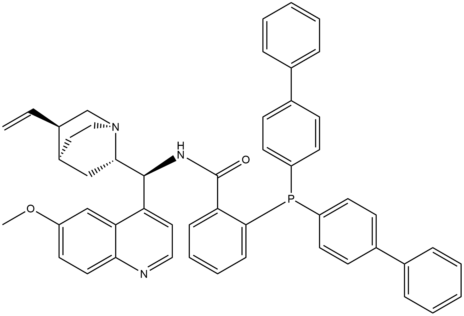 2-(双[1,1′-联苯基]-4-基膦基)-N-[(8Α,9S)-6′-甲氧基辛可南-9-基]苯甲酰胺,2407524-30-3,结构式