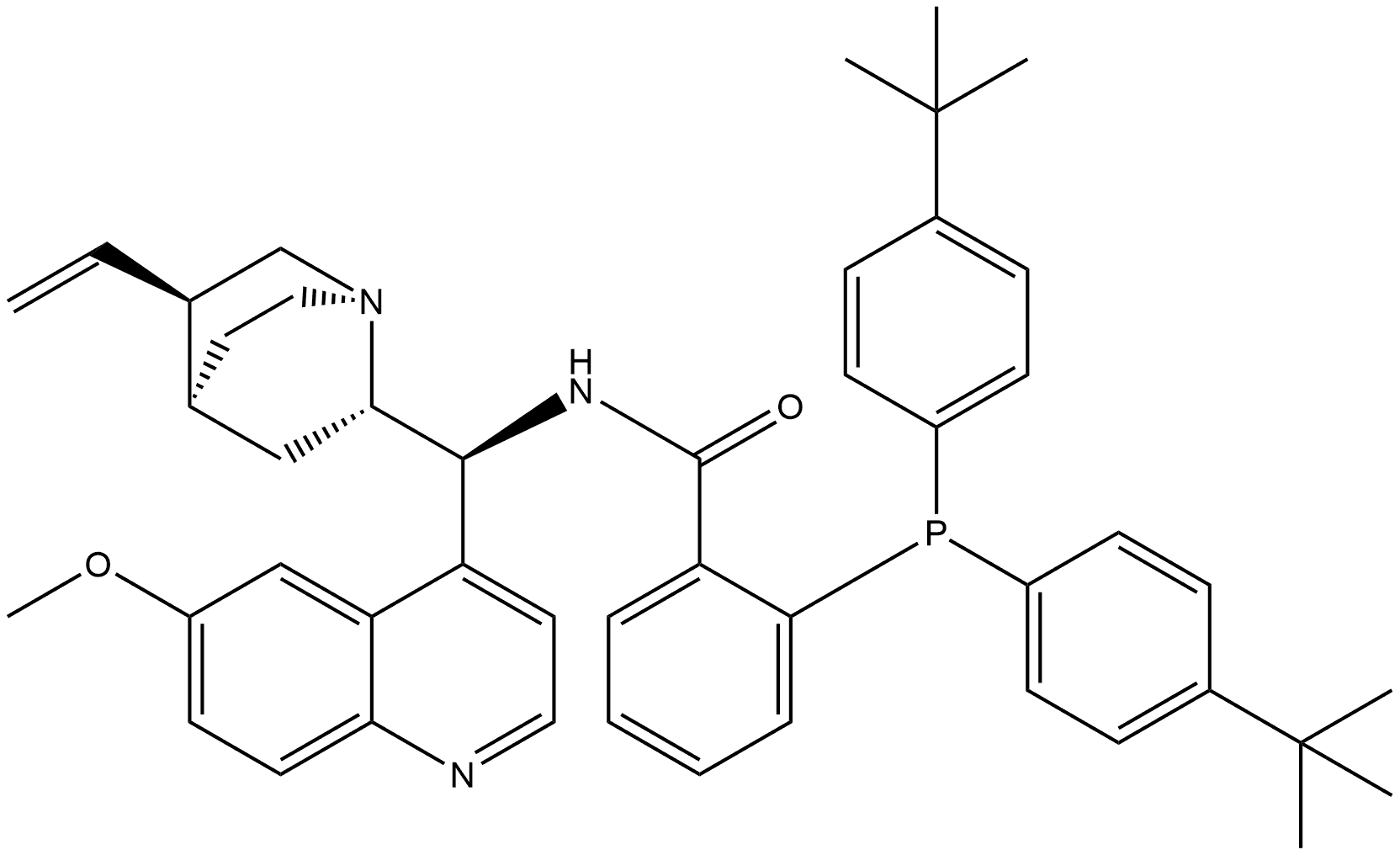 2-[双[4-(1,1-二甲基乙基)苯基]膦基]-N-[(8Α,9S)-6′-甲氧基辛可南-9-基]苯甲酰胺 结构式