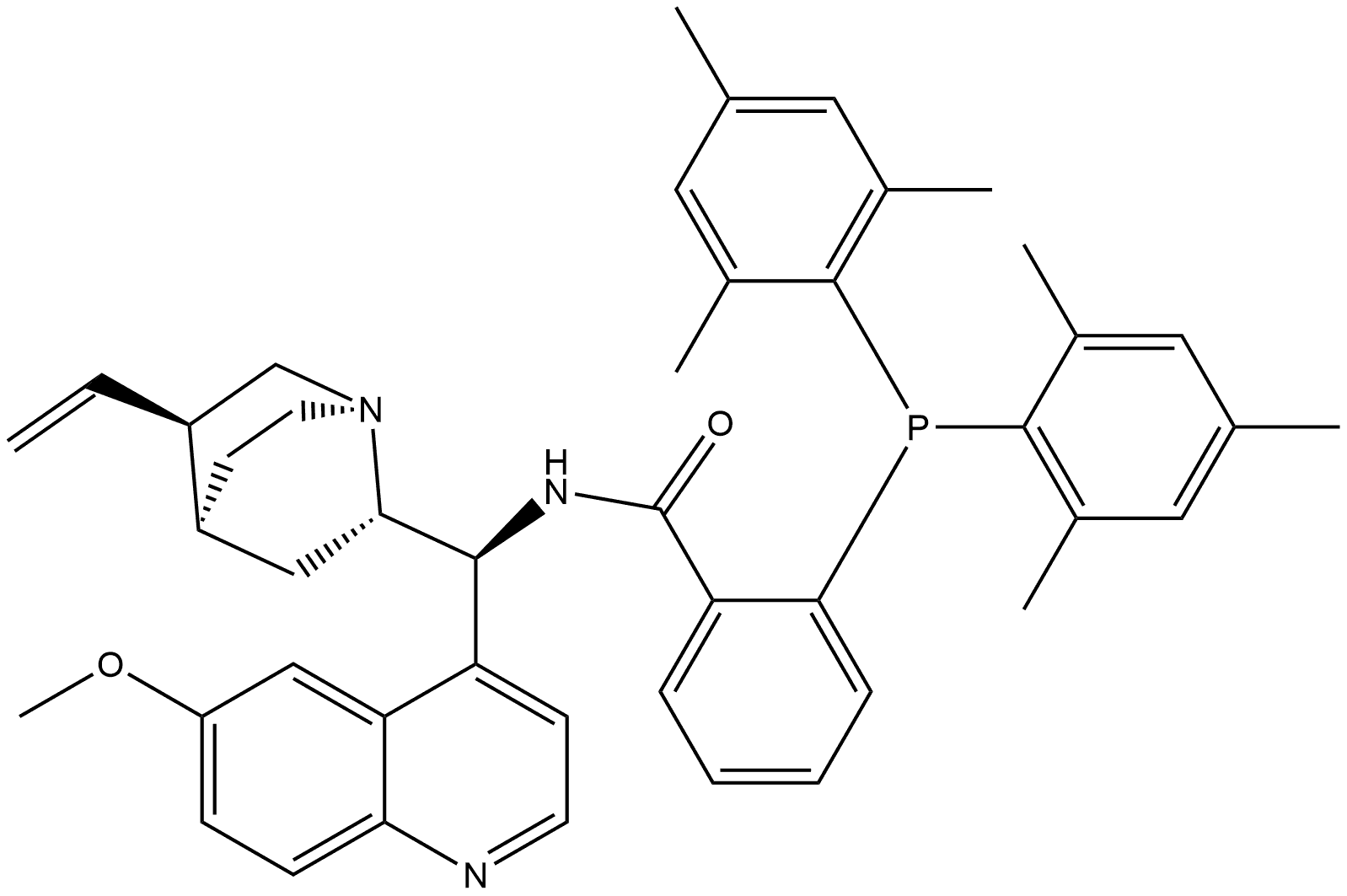 Benzamide, 2-[bis(2,4,6-trimethylphenyl)phosphino]-N-[(8α,9S)-6'-methoxycinchonan-9-yl]- Struktur