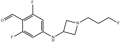 Benzaldehyde, 2,6-difluoro-4-[[1-(3-fluoropropyl)-3-azetidinyl]amino]- Struktur