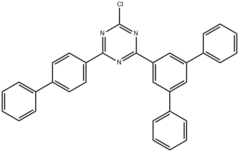 1,3,5-Triazine, 2-[1,1'-biphenyl]-4-yl-4-chloro-6-[1,1':3',1''-terphenyl]-5'-yl- 结构式