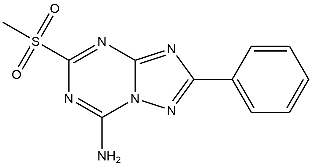 2-苯基-5-甲砜基-7-氨基-[1,2,4]三唑并[1,5-A][1,3,5]三嗪 结构式