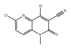 1,5-Naphthyridine-3-carbonitrile, 4,6-dichloro-1,2-dihydro-1-methyl-2-oxo- Structure
