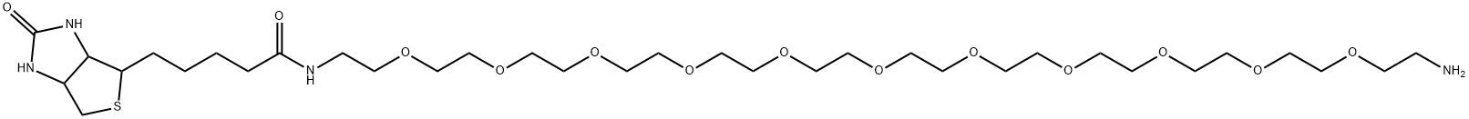 1H-Thieno[3,4-d]imidazole-4-pentanamide, N-(35-amino-3,6,9,12,15,18,21,24,27,30,33-undecaoxapentatriacont-1-yl)hexahydro-2-oxo-,2407913-93-1,结构式