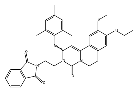 1H-Isoindole-1,3(2H)-dione, 2-[2-[9-ethoxy-6,7-dihydro-10-methoxy-4-oxo-2-[(2,4,6-trimethylphenyl)imino]-2H-pyrimido[6,1-a]isoquinolin-3(4H)-yl]ethyl]-,2408153-31-9,结构式