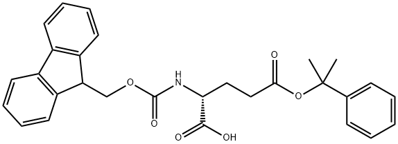 D-Glutamic acid, N-[(9H-fluoren-9-ylmethoxy)carbonyl]-, 5-(1-methyl-1-phenylethyl) ester 化学構造式