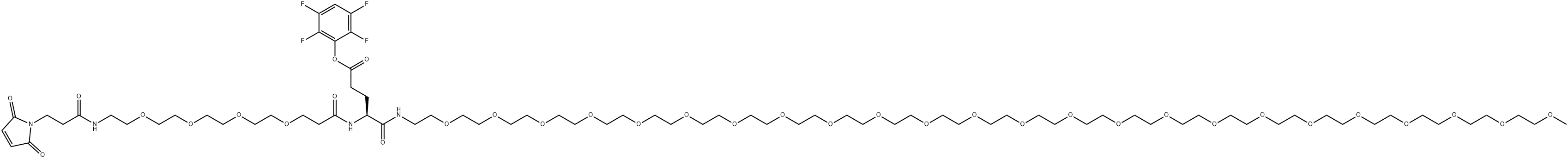 Mal-PEG4-Glu(TFP ester)-NH-m-PEG24 Structure