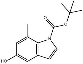 1H-Indole-1-carboxylic acid, 5-hydroxy-7-methyl-, 1,1-dimethylethyl ester Struktur