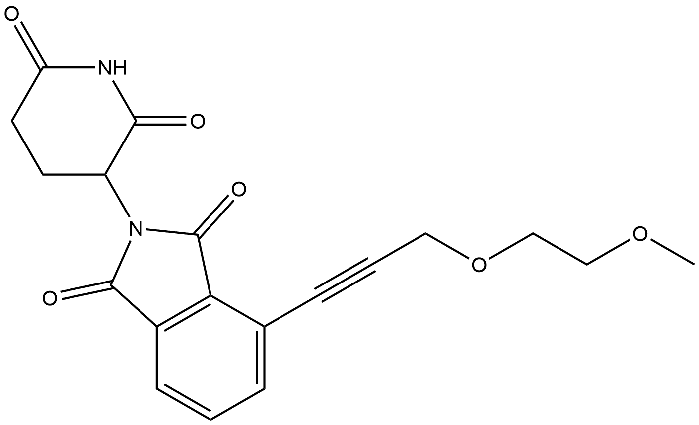 2-(2,6-Dioxo-3-piperidinyl)-4-[3-(2-methoxyethoxy)-1-propyn-1-yl]-1H-isoindole-1,3(2H)-dione (ACI) Struktur