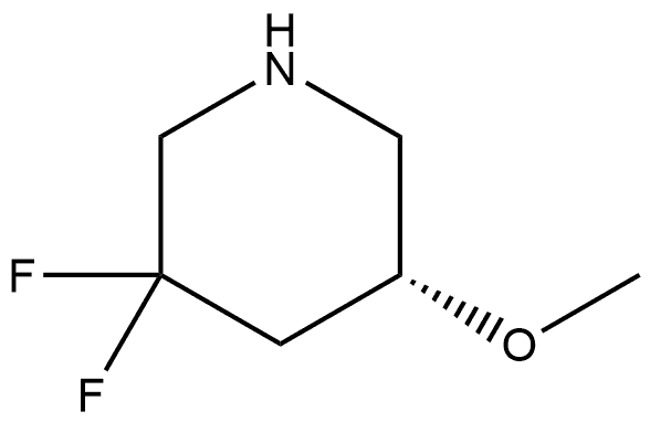 (5R)-3,3-Difluoro-5-methoxy-piperidine 化学構造式