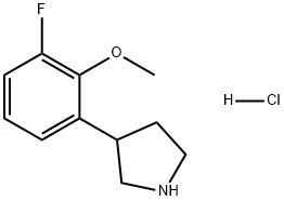 Pyrrolidine, 3-(3-fluoro-2-methoxyphenyl)-, hydrochloride (1:1) Struktur