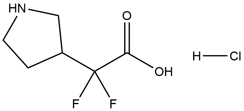 3-Pyrrolidineacetic acid, α,α-difluoro-, hydrochloride (1:1) Struktur