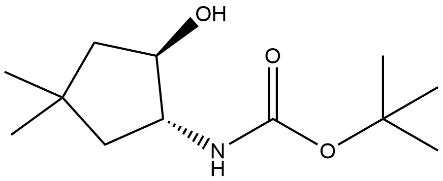 rel-1,1-Dimethylethyl N-[(1R,2R)-2-hydroxy-4,4-dimethylcyclopentyl]carbamate Struktur