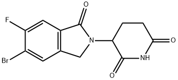 2,6-Piperidinedione, 3-(5-bromo-6-fluoro-1,3-dihydro-1-oxo-2H-isoindol-2-yl)- Struktur