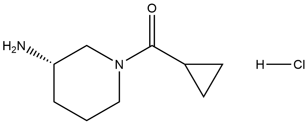 (S)-(3-氨基-1-哌啶基)(环丙基)甲酮盐酸盐 结构式