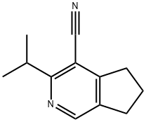 5H-Cyclopenta[c]pyridine-4-carbonitrile, 6,7-dihydro-3-(1-methylethyl)- 化学構造式