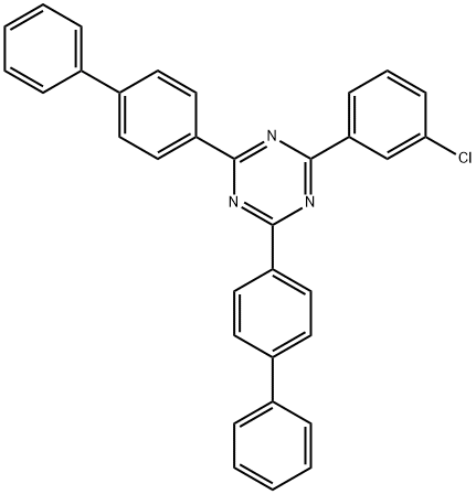 1,3,5-Triazine, 2,4-bis([1,1'-biphenyl]-4-yl)-6-(3-chlorophenyl)- Struktur