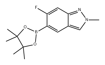 2H-Indazole, 6-fluoro-2-methyl-5-(4,4,5,5-tetramethyl-1,3,2-dioxaborolan-2-yl)- 结构式