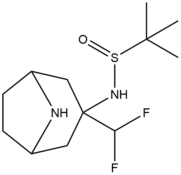2-Propanesulfinamide, N-[(3-endo)-3-(difluoromethyl)-8-azabicyclo[3.2.1]oct-3-yl]-2-methyl- Struktur