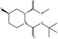 1,2-Piperidinedicarboxylic acid, 4-fluoro-, 1-(1,1-dimethylethyl) 2-methyl ester, (2R,4R)- Struktur