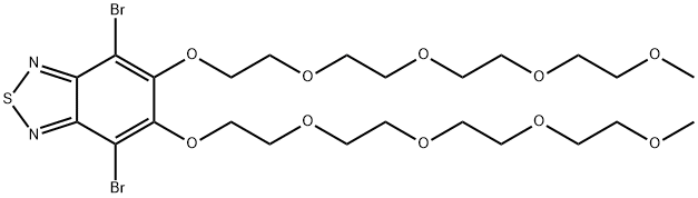 5,6-双((2,5,8,11-四乙二醇单甲醚-13-基)氧)-4,7-二溴苯并[C][1,2,5]噻二唑 结构式