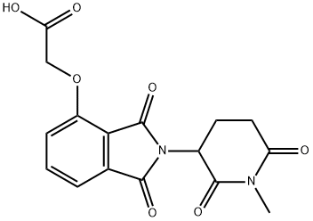 Acetic acid, 2-[[2,3-dihydro-2-(1-methyl-2,6-dioxo-3-piperidinyl)-1,3-dioxo-1H-isoindol-4-yl]oxy]- Struktur