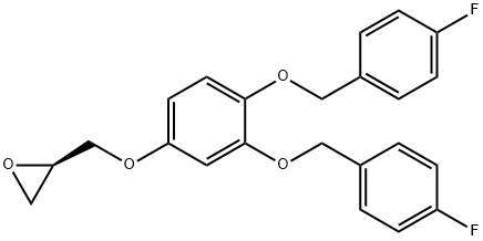 Oxirane, 2-[[3,4-bis[(4-fluorophenyl)methoxy]phenoxy]methyl]-, (2R)- Structure