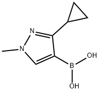 Boronic acid, B-(3-cyclopropyl-1-methyl-1H-pyrazol-4-yl)- 化学構造式