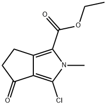 Cyclopenta[c]pyrrole-1-carboxylic acid, 3-chloro-2,4,5,6-tetrahydro-2-methyl-4-oxo-, ethyl ester 结构式