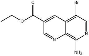 1,7-Naphthyridine-3-carboxylic acid, 8-amino-5-bromo-, ethyl ester Struktur