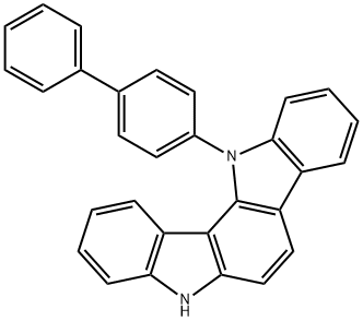 12-([1,1′-联苯]-4-基)-5,12-二氢-吲哚并[3,2-A]咔唑 结构式