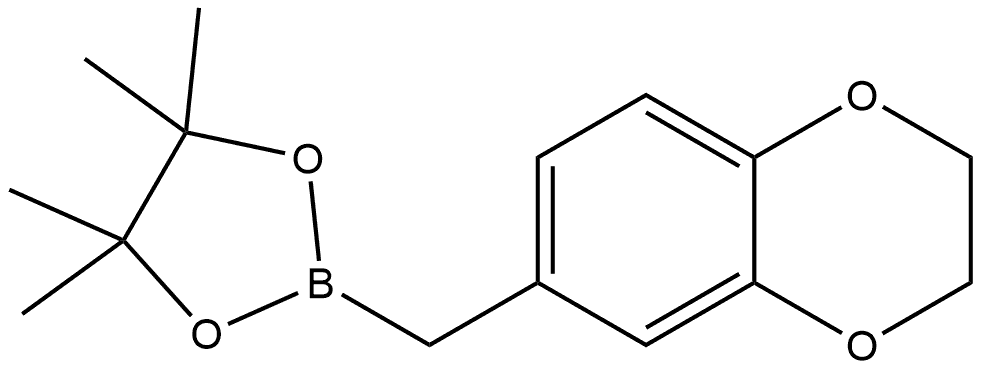 2-((2,3-dihydrobenzo[b][1,4]dioxin-6-yl)methyl)-4,4,5,5-tetramethyl-1,3,2-dioxaborolane Structure