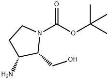 1,1-Dimethylethyl (2S,3R)-3-amino-2-(hydroxymethyl)-1-pyrrolidinecarboxylate Structure