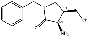 REL-(3R,4R)-3-氨基-1-苄基-4-(羟甲基)吡咯烷-2-酮, 2410955-59-6, 结构式