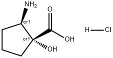 Cyclopentanecarboxylic acid, 2-amino-1-hydroxy-, hydrochloride (1:1), (1R,2R)-rel- Struktur