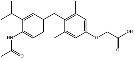 Acetic acid, 2-[4-[[4-(acetylamino)-3-(1-methylethyl)phenyl]methyl]-3,5-dimethylphenoxy]- Structure