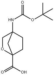 2-Oxabicyclo[2.2.1]heptane-1-carboxylic acid, 4-[[(1,1-dimethylethoxy)carbonyl]amino]- Struktur