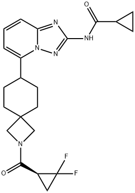 2411222-97-2 Cyclopropanecarboxamide, N-[5-[2-[[(1S)-2,2-difluorocyclopropyl]carbonyl]-2-azaspiro[3.5]non-7-yl][1,2,4]triazolo[1,5-a]pyridin-2-yl]-