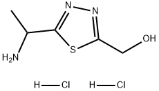 1,3,4-Thiadiazole-2-methanol, 5-(1-aminoethyl)-, hydrochloride (1:2) 化学構造式