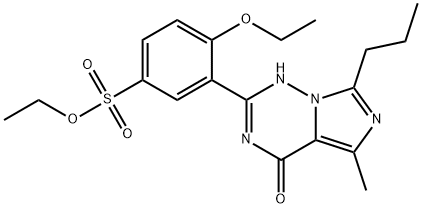 Benzenesulfonic acid, 3-(1,4-dihydro-5-methyl-4-oxo-7-propylimidazo[5,1-f][1,2,4]triazin-2-yl)-4-ethoxy-, ethyl ester|伐地那非乙酯杂质