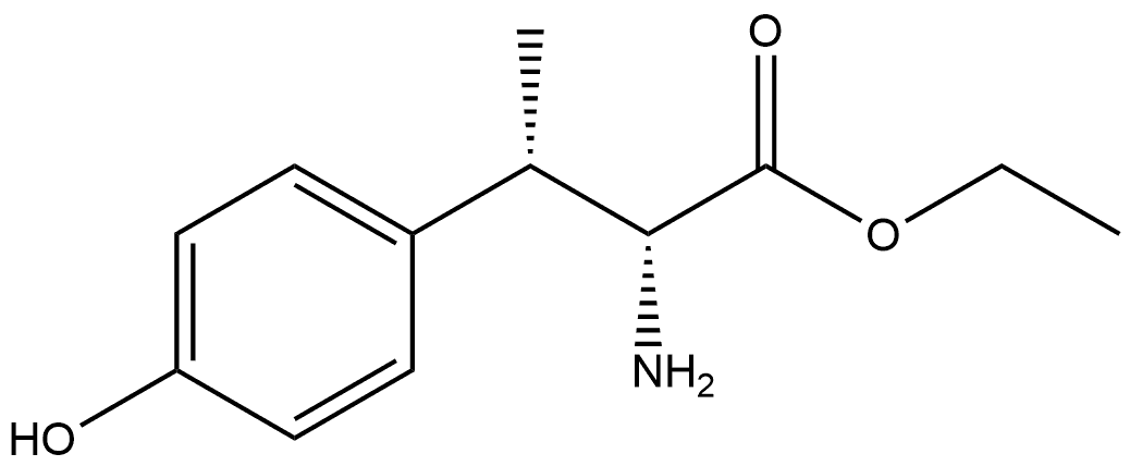 rel-(2R,3S)-2-Amino-3-(4-hydroxy-phenyl)-butyric acid ethyl ester 结构式