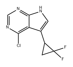 7H-Pyrrolo[2,3-d]pyrimidine, 4-chloro-5-(2,2-difluorocyclopropyl)- Structure