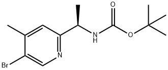 Carbamic acid, N-[(1R)-1-(5-bromo-4-methyl-2-pyridinyl)ethyl]-, 1,1-dimethylethyl ester Struktur