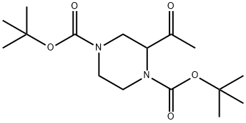 1,4-Piperazinedicarboxylic acid, 2-acetyl-, 1,4-bis(1,1-dimethylethyl) ester Structure