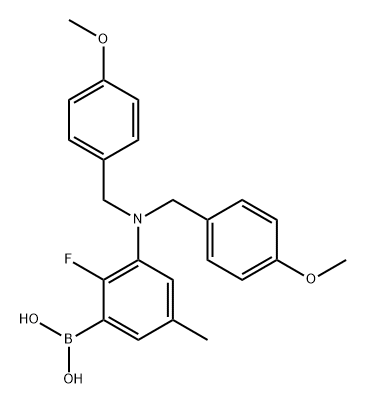 Boronic acid, B-[3-[bis[(4-methoxyphenyl)methyl]amino]-2-fluoro-5-methylphenyl]- 化学構造式