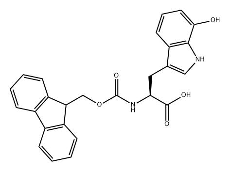 L-Tryptophan, N-[(9H-fluoren-9-ylmethoxy)carbonyl]-7-hydroxy- 结构式