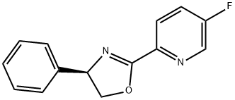 Pyridine, 2-[(4R)-4,5-dihydro-4-phenyl-2-oxazolyl]-5-fluoro- 化学構造式